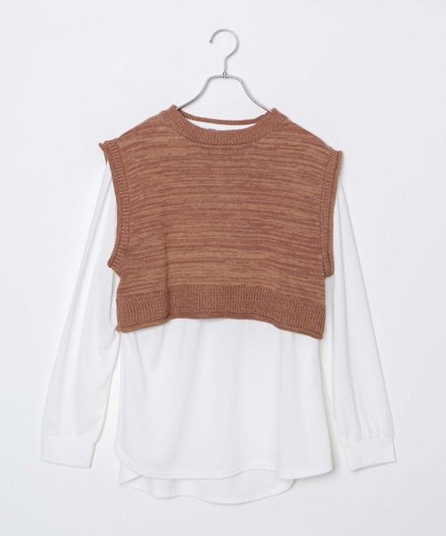 WEGO（ウィゴー）の「WEGO/ロンTSETショートニットベスト（ベスト・レディース・ブラック/ブルー系その他/オレンジ系その他・FREE）」の11枚目の写真