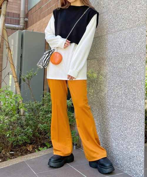 WEGO（ウィゴー）の「WEGO/ロンTSETショートニットベスト（ベスト・レディース・ブラック/ブルー系その他/オレンジ系その他・FREE）」の21枚目の写真