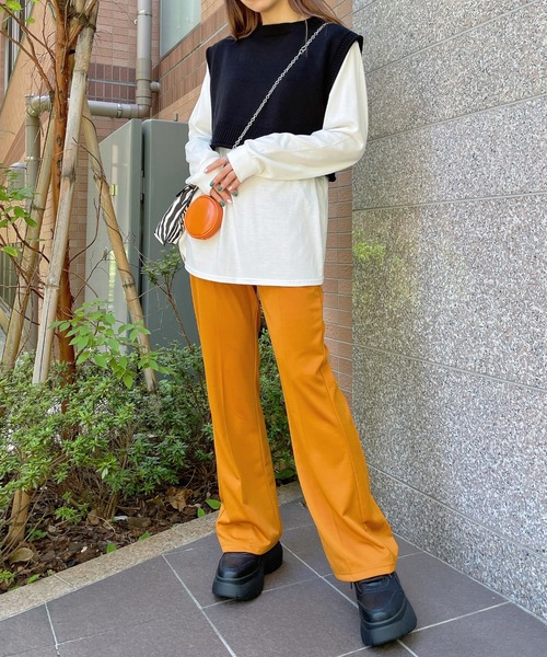 WEGO（ウィゴー）の「WEGO/ロンTSETショートニットベスト（ベスト・レディース・ブラック/ブルー系その他/オレンジ系その他・FREE）」の22枚目の写真