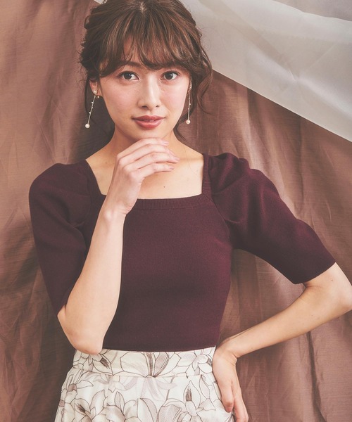 NOELA（ノエラ）の「ウォッシャブルパワショルニット（ニット/セーター・レディース・ブラック/オフホワイト/ボルドー/キャメル/モカ・FREE）」の5枚目の写真