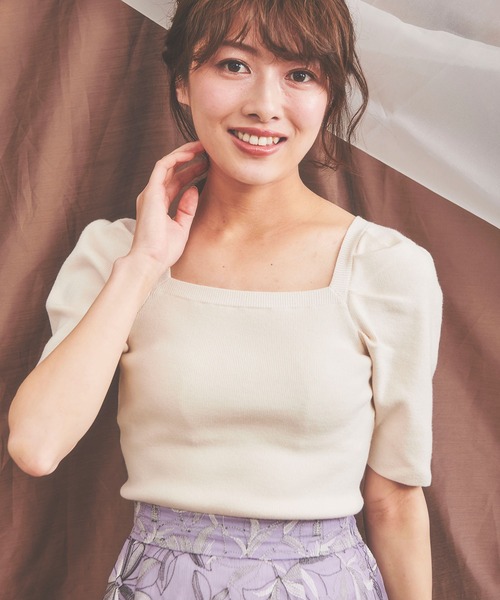 NOELA（ノエラ）の「ウォッシャブルパワショルニット（ニット/セーター・レディース・ブラック/オフホワイト/ボルドー/キャメル/モカ・FREE）」の16枚目の写真