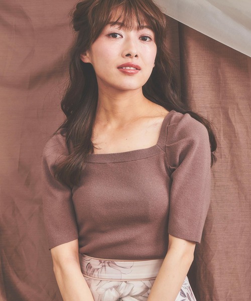 NOELA（ノエラ）の「ウォッシャブルパワショルニット（ニット/セーター・レディース・ブラック/オフホワイト/ボルドー/キャメル/モカ・FREE）」の8枚目の写真