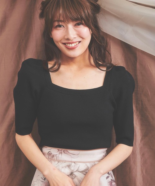 NOELA（ノエラ）の「ウォッシャブルパワショルニット（ニット/セーター・レディース・ブラック/オフホワイト/ボルドー/キャメル/モカ・FREE）」の14枚目の写真