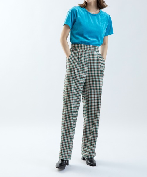 UNSPARE（アンスペア）の「■【UNSPARE/アンスペア】ベロアTシャツ/WEB限定一部店舗限定（Tシャツ/カットソー・レディース・グリーン/ブルー/オレンジ・FREE）」の8枚目の写真