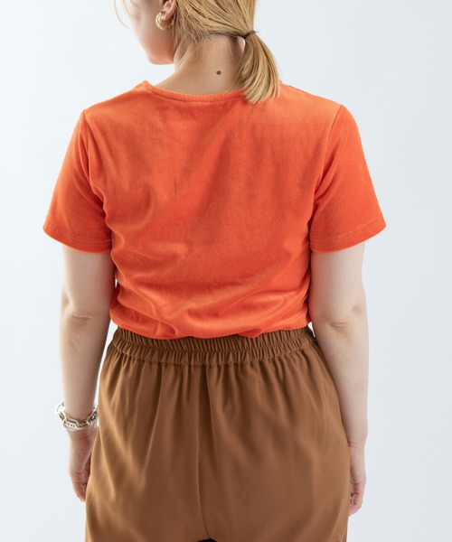 UNSPARE（アンスペア）の「■【UNSPARE/アンスペア】ベロアTシャツ/WEB限定一部店舗限定（Tシャツ/カットソー・レディース・グリーン/ブルー/オレンジ・FREE）」の12枚目の写真