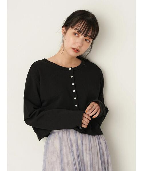 earth music&ecology（アースミュージックアンドエコロジー）の「前後2wayショートスナップカーディガン（カーディガン/ボレロ・レディース・ブラック/その他8・S/M）」の16枚目の写真