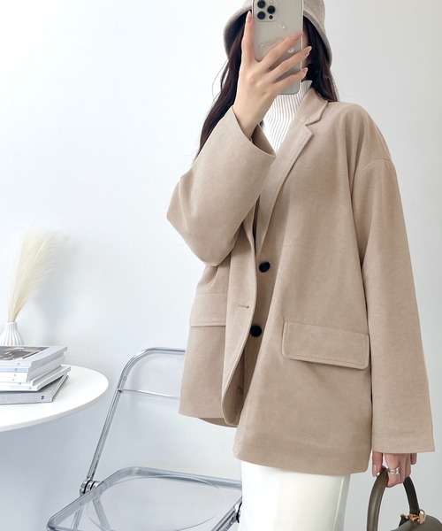 classicalelf(クラシカルエルフ)の「セットアップが楽しめる!ゆったりテーラードジャケット(テーラードジャケット・レディース・チャコールグレー/ブラウン/モカ/ライトベージュ・MEDIUM/LARGE/X-LARGE)」の21枚目の写真