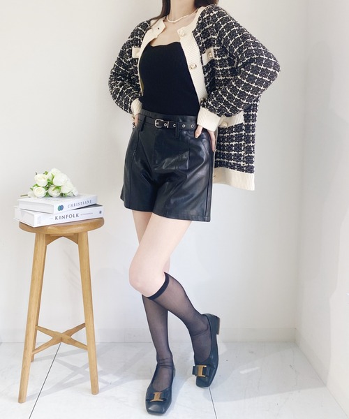 Loueme（ルエム）の「バイカラーツイードニットカーディガン（カーディガン/ボレロ・レディース・ホワイト/ブラック・FREE）」の18枚目の写真