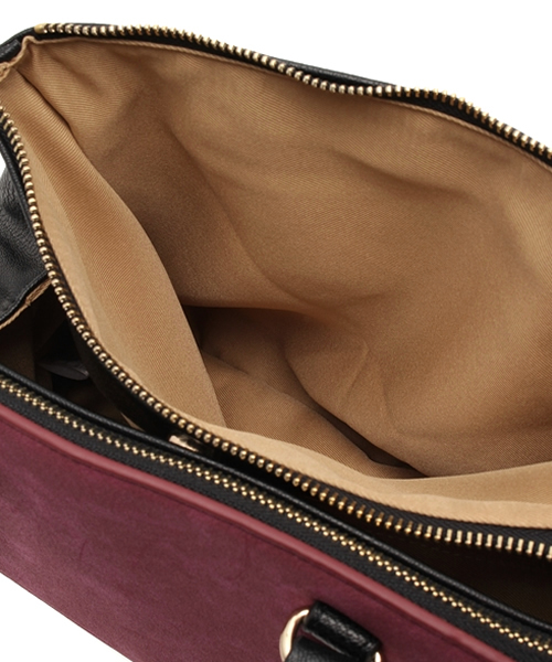 CIAOPANIC（チャオパニック）の「【Ciaopanic】スエードコンビアオリボストン（ボストンバッグ・レディース・ブルー/ワインレッド/ベージュ・0）」の7枚目の写真