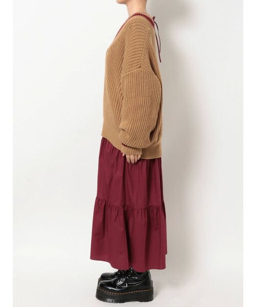 jouetie（ジュエティ）の「ラインニットレイヤードワンピース（ワンピース・レディース・オフホワイト/ブラック/ベージュ・MEDIUM）」の17枚目の写真