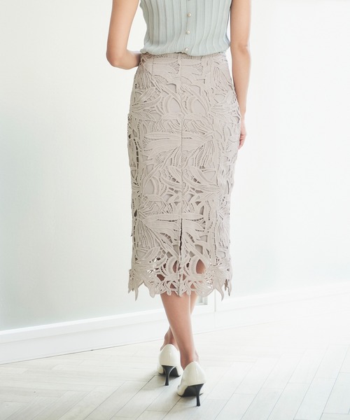 FEERICHELU（フェリーシェル）の「スカート レース タイトIライン FEERICHELU（スカート・レディース・ホワイト/ブラック/グレイッシュベージュ/ピンクベージュ/グレー/ラベンダー/ブルー系その他/ネイビー/サックスブルー・S/M）」の13枚目の写真