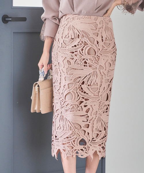 FEERICHELU（フェリーシェル）の「スカート レース タイトIライン FEERICHELU（スカート・レディース・ホワイト/ブラック/グレイッシュベージュ/ピンクベージュ/グレー/ラベンダー/ブルー系その他/ネイビー/サックスブルー・S/M）」の20枚目の写真