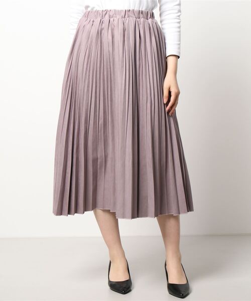 INTERPLANET（インタープラネット）の「マイクロコーデュロイプリーツスカート（スカート・レディース・ラベンダー/ライラック/グレイッシュベージュ・FREE）」の2枚目の写真