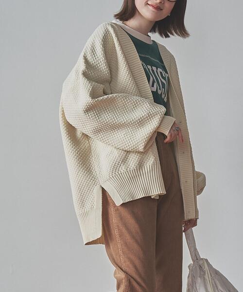 coen（コーエン）の「［洗える］軽量ビッグニットカーディガン（WEB限定カラー）（カーディガン/ボレロ・レディース・ブラック/ベージュ/グレー/オフホワイト/ライム/イエロー/ロイヤルブルー・MEDIUM/LARGE）」の18枚目の写真