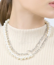 blackdia ocean | blackdia ocean パールフィガロチェーン2連レイヤードネックレス(ネックレス)