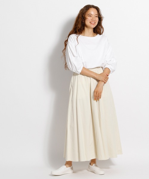 niko and...（ニコアンド）の「Tenderコールフレアマキシスカート（スカート・レディース・ブルー/ボルドー/モカ/アイボリー・MEDIUM/LARGE）」の10枚目の写真