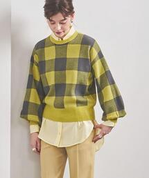 UNITED ARROWS | ＜UNITED ARROWS＞W チェック クルーネック ニット Ｗ(ニット/セーター)