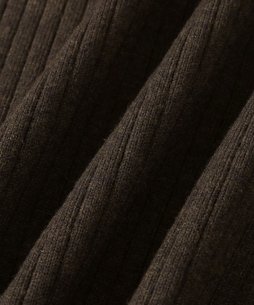 ADAM ET ROPE'（アダムエロペ）の「【アウトレット店舗・WEB限定・セットアップ対応】WOOL混リブフロントボタンスカート（スカート・レディース・チャコールグレー/ベージュ系その他・FREE）」の3枚目の写真