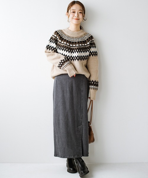 haco!（ハコ）の「カジュアルと女っぽの共存！デニムをレディに着こなす　楽ちんストレッチ素材の長ーーく着られるデニムスカートby who made me（デニムスカート・レディース・グレー・SMALL/MEDIUM/LARGE/X-LARGE）」の22枚目の写真