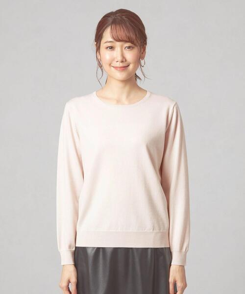 THE STATION STORE(ザ ステーション ストア)の「<closet story>ベーシック クルーネック ニット -ウォッシャブル-(ニット/セーター・レディース・ネイビー/オフホワイト/ピンク・FREE)」の4枚目の写真