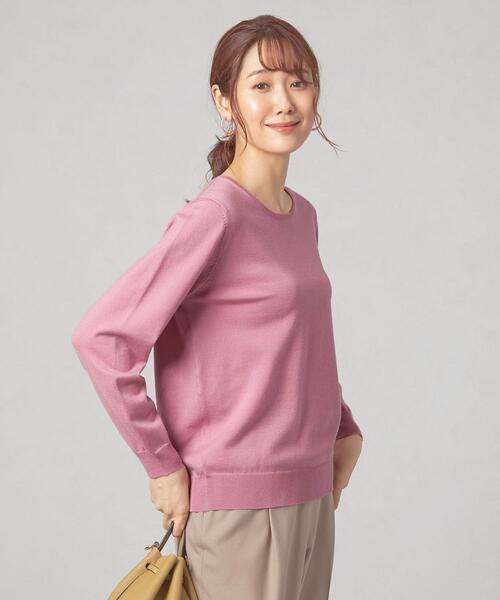 THE STATION STORE(ザ ステーション ストア)の「<closet story>ベーシック クルーネック ニット -ウォッシャブル-(ニット/セーター・レディース・ネイビー/オフホワイト/ピンク・FREE)」の13枚目の写真