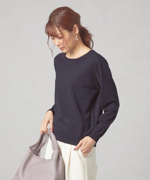 THE STATION STORE(ザ ステーション ストア)の「<closet story>ベーシック クルーネック ニット -ウォッシャブル-(ニット/セーター・レディース・ネイビー/オフホワイト/ピンク・FREE)」の15枚目の写真