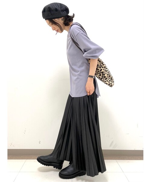 DRESKIP（ドレスキップ）の「◆ゆるシルエット袖口ギャザートップス（Tシャツ/カットソー・レディース・ライトパープル/ライトグレー/ダークブラウン/ブラック・03/04/02）」の8枚目の写真