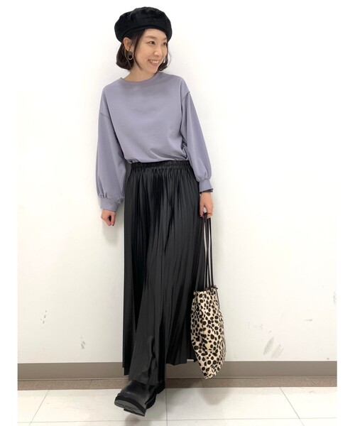 DRESKIP（ドレスキップ）の「◆ゆるシルエット袖口ギャザートップス（Tシャツ/カットソー・レディース・ライトパープル/ライトグレー/ダークブラウン/ブラック・03/04/02）」の10枚目の写真