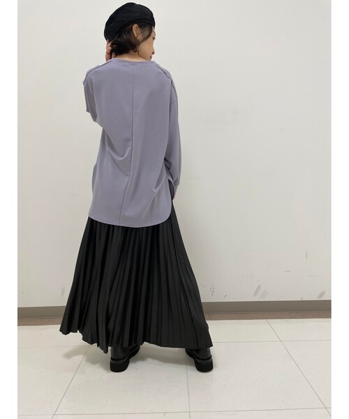 DRESKIP（ドレスキップ）の「◆ゆるシルエット袖口ギャザートップス（Tシャツ/カットソー・レディース・ライトパープル/ライトグレー/ダークブラウン/ブラック・03/04/02）」の12枚目の写真