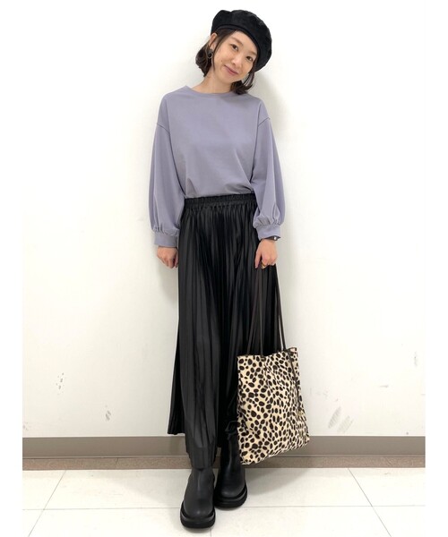 DRESKIP（ドレスキップ）の「◆ゆるシルエット袖口ギャザートップス（Tシャツ/カットソー・レディース・ライトパープル/ライトグレー/ダークブラウン/ブラック・03/04/02）」の14枚目の写真