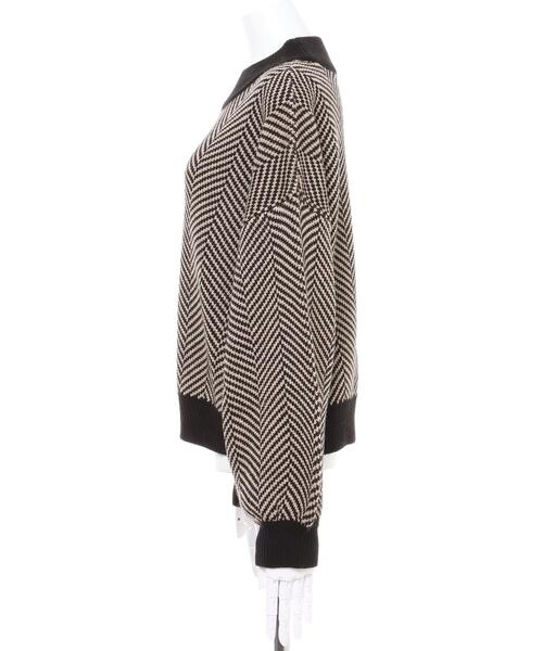 INGNI(イング)の「ヘリンボーンモックネックニット(ニット/セーター・レディース・ブラック系その他2/ブラック系その他6・M)」の4枚目の写真