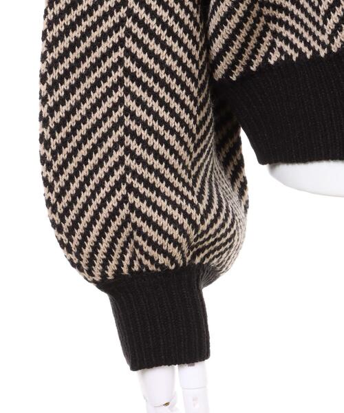 INGNI(イング)の「ヘリンボーンモックネックニット(ニット/セーター・レディース・ブラック系その他2/ブラック系その他6・M)」の7枚目の写真