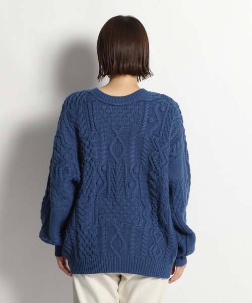 niko and...（ニコアンド）の「洗える2WAYパッチワークニットカーディガン（カーディガン/ボレロ・レディース・ライトグレー/オフホワイト/ブルー・MEDIUM/LARGE）」の10枚目の写真