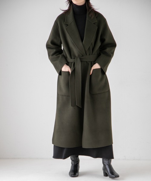 yuw（ユウ）の「WOOL RIVER BIG COAT　237852（チェスターコート・レディース・ブラック/レッド/グリーン・FREE）」の11枚目の写真