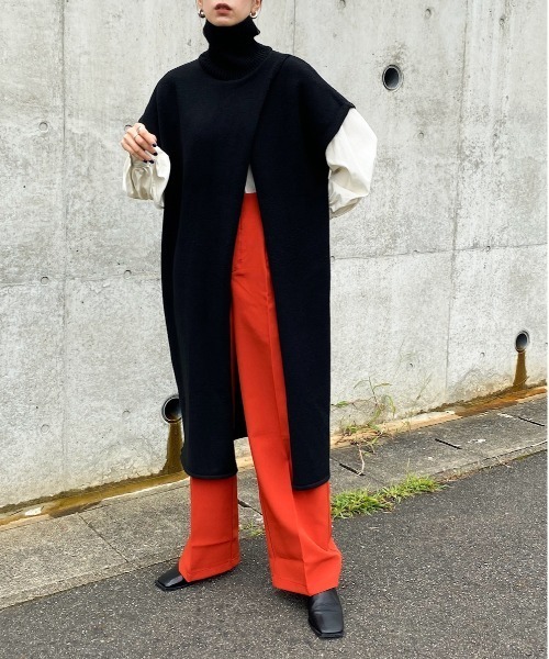 y/m by RIKA（イムバイリカ）の「ハイネックラップニットロングトップス（ニット/セーター・レディース・ブラック・FREE）」の8枚目の写真