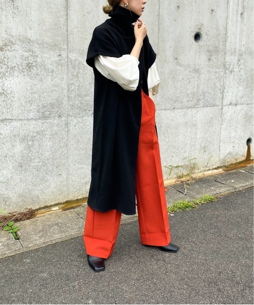 y/m by RIKA（イムバイリカ）の「ハイネックラップニットロングトップス（ニット/セーター・レディース・ブラック・FREE）」の6枚目の写真