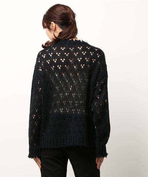 LAGUA GEM（ラグアジェム）の「HOLE LG KNIT TOPS（ニット/セーター・レディース・レッド/ブルー/ブラック・FREE）」の7枚目の写真