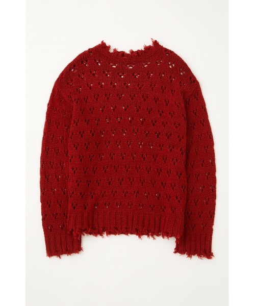 LAGUA GEM（ラグアジェム）の「HOLE LG KNIT TOPS（ニット/セーター・レディース・レッド/ブルー/ブラック・FREE）」の8枚目の写真