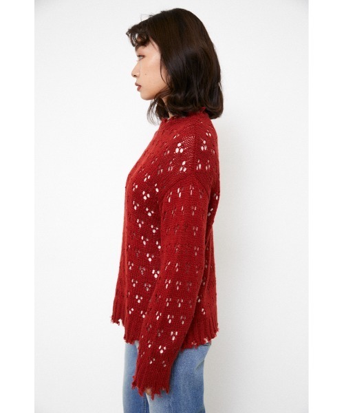 LAGUA GEM（ラグアジェム）の「HOLE LG KNIT TOPS（ニット/セーター・レディース・レッド/ブルー/ブラック・FREE）」の15枚目の写真