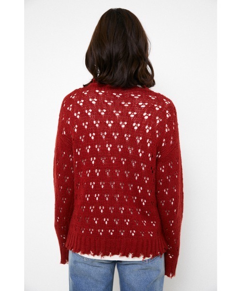 LAGUA GEM（ラグアジェム）の「HOLE LG KNIT TOPS（ニット/セーター・レディース・レッド/ブルー/ブラック・FREE）」の14枚目の写真