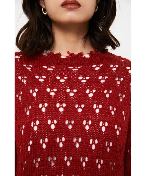 LAGUA GEM（ラグアジェム）の「HOLE LG KNIT TOPS（ニット/セーター・レディース・レッド/ブルー/ブラック・FREE）」の13枚目の写真