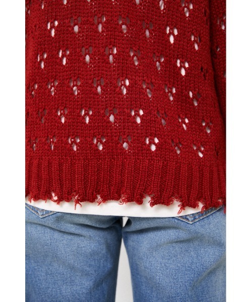 LAGUA GEM（ラグアジェム）の「HOLE LG KNIT TOPS（ニット/セーター・レディース・レッド/ブルー/ブラック・FREE）」の10枚目の写真