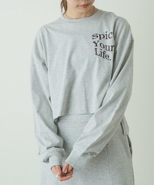 Kastane（カスタネ）の「【サイズ展開あり】刺繍ウェーブロゴロンTee（Tシャツ/カットソー・レディース・パープル/モカ/ライトグレー・XL/M）」の2枚目の写真