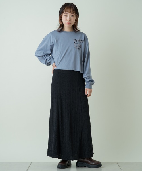 Kastane（カスタネ）の「【サイズ展開あり】刺繍ウェーブロゴロンTee（Tシャツ/カットソー・レディース・パープル/モカ/ライトグレー・XL/M）」の19枚目の写真