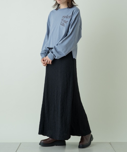 Kastane（カスタネ）の「【サイズ展開あり】刺繍ウェーブロゴロンTee（Tシャツ/カットソー・レディース・パープル/モカ/ライトグレー・XL/M）」の21枚目の写真