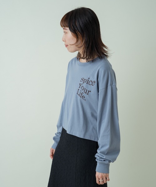 Kastane（カスタネ）の「【サイズ展開あり】刺繍ウェーブロゴロンTee（Tシャツ/カットソー・レディース・パープル/モカ/ライトグレー・XL/M）」の22枚目の写真