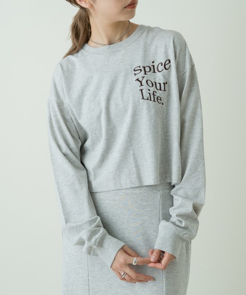 Kastane（カスタネ）の「【サイズ展開あり】刺繍ウェーブロゴロンTee（Tシャツ/カットソー・レディース・パープル/モカ/ライトグレー・XL/M）」の7枚目の写真