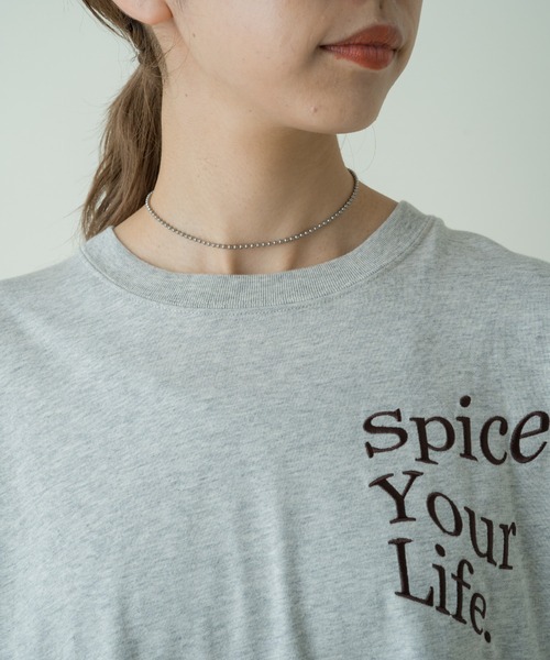 Kastane（カスタネ）の「【サイズ展開あり】刺繍ウェーブロゴロンTee（Tシャツ/カットソー・レディース・パープル/モカ/ライトグレー・XL/M）」の10枚目の写真