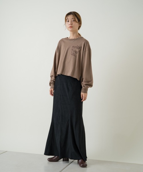 Kastane（カスタネ）の「【サイズ展開あり】刺繍ウェーブロゴロンTee（Tシャツ/カットソー・レディース・パープル/モカ/ライトグレー・XL/M）」の14枚目の写真