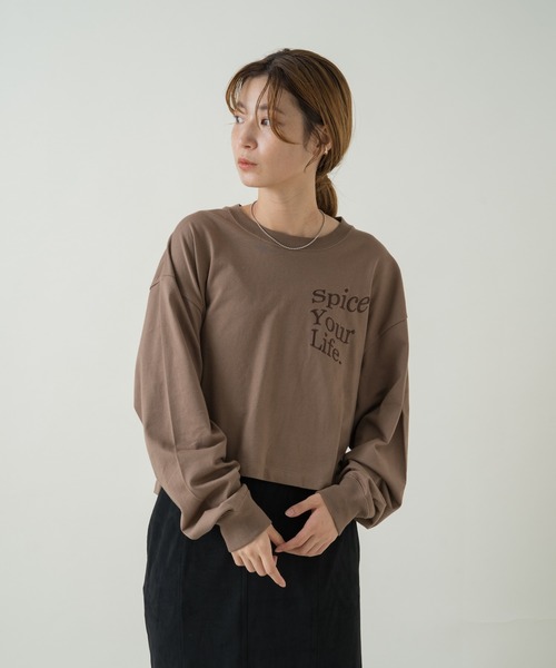 Kastane（カスタネ）の「【サイズ展開あり】刺繍ウェーブロゴロンTee（Tシャツ/カットソー・レディース・パープル/モカ/ライトグレー・XL/M）」の16枚目の写真